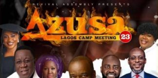 Azusa Conference Lagos 2025: Apostle Madubuko, Emmy Kosgei, Yadah, Ighosa, Apostle Flourish Peters, Bishop Wale Ajayi, Bishop Fred Addo AZUSA 23 LAGOS: Minister Yadah, Bishop Fred Addo, Pastor Emmy Madubuko, Apostle Anselm Madubuko, Bishop Wale Ajayi, Apostle Flourish Peters, Minister Ighosa Obaroh