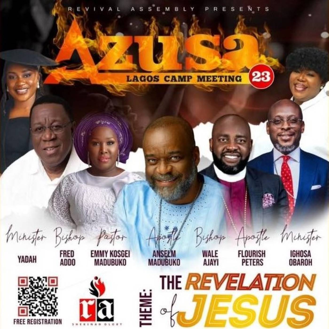 AZUSA 23 LAGOS: Minister Yadah, Bishop Fred Addo, Pastor Emmy Madubuko, Apostle Anselm Madubuko, Bishop Wale Ajayi, Apostle Flourish Peters, Minister Ighosa Obaroh